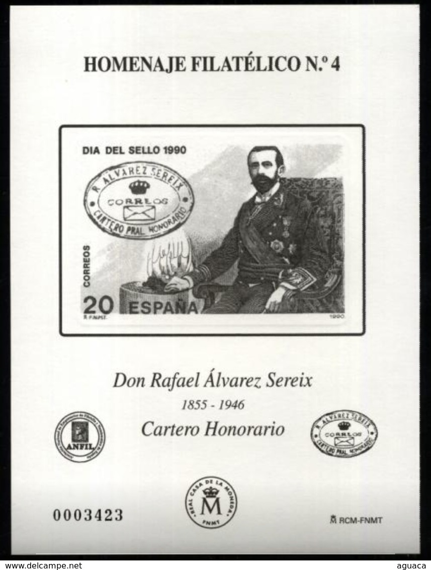 ESPAÑA SPAIN ESPAGNE SPANIEN EDIFIL HOMENAJE FILATÉLICO 4 RAFAEL ÁLVAREZ SEREIX 2008 MNH - Nuevos