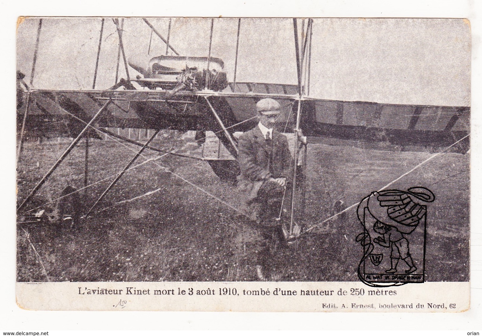 PK CPA 1910 Aviation - Daniël Kinet ° Jumet Charleroi 1884 † Gentse Feesten !! Gent 1910 / Godinne S Meuse - Yvoir - Personnages Historiques