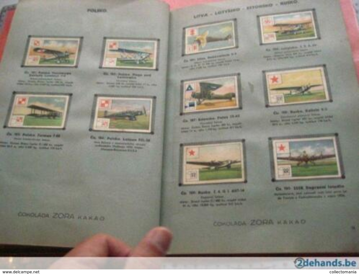 1  chocolate album, first avion  pionier, distributing cards around 1933, kakao fvliegtuigen 2 wings RARE PUB. Zora