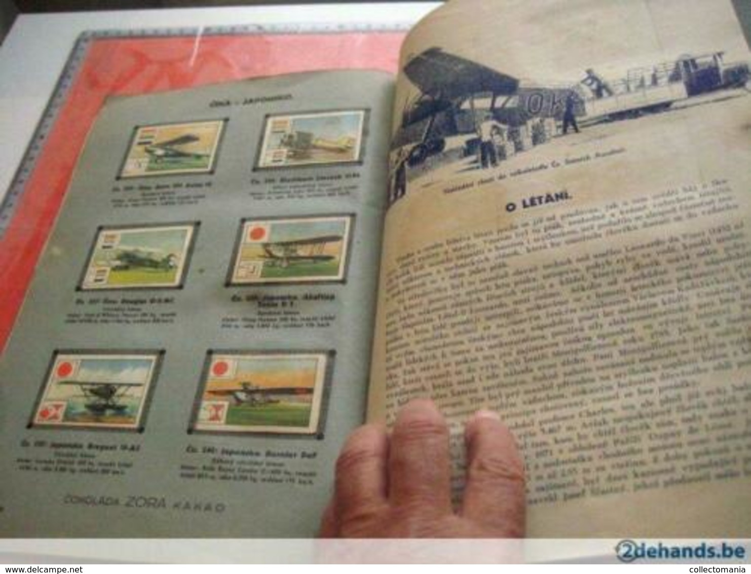 1  chocolate album, first avion  pionier, distributing cards around 1933, kakao fvliegtuigen 2 wings RARE PUB. Zora