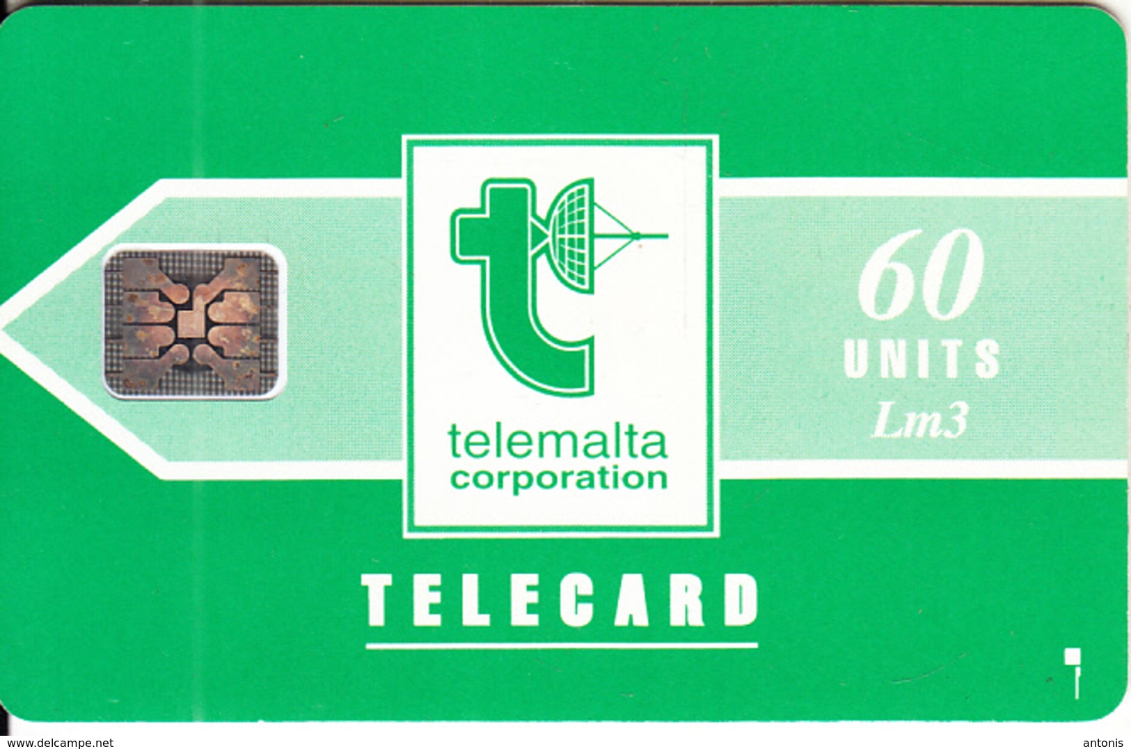 MALTA - Telecom Logo/green(60 Units), Chip SC4, CN : C29040622, Tirage %78050, 11/92, Used - Malta