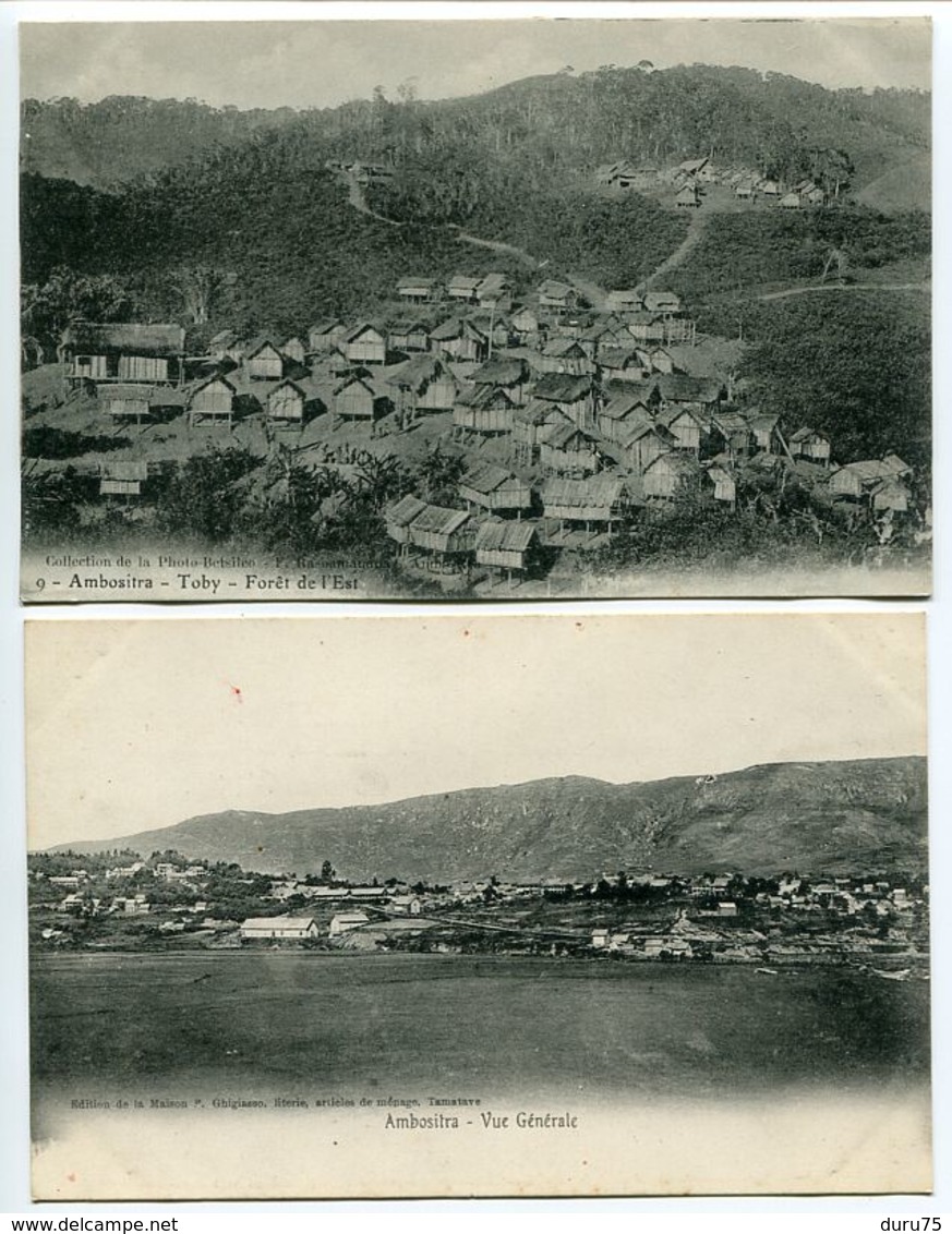 LOT 2 CPA MADAGASCAR * AMBOSITRA Toby Forêt De L'Est ( Village ) & Vue Générale - Excellent état - Madagascar