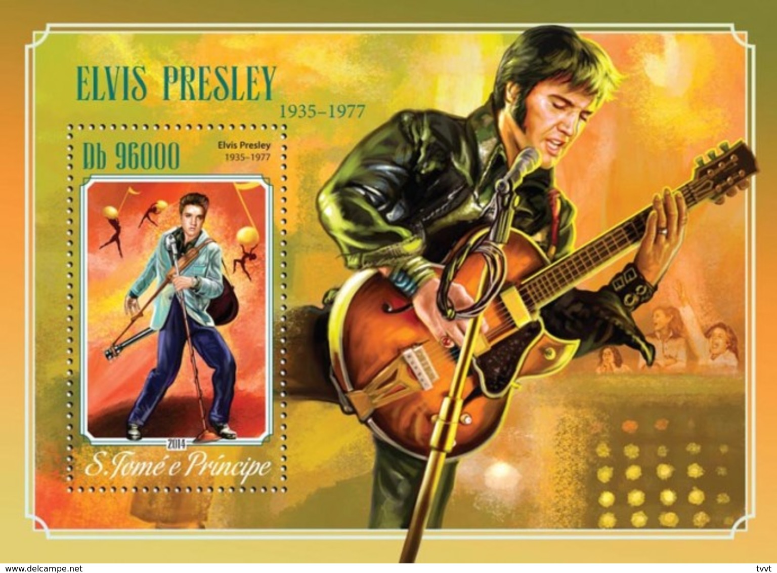 Sao Tome And Principe, 2014. [st14608] Elvis Presley (s\s+bl) - Elvis Presley