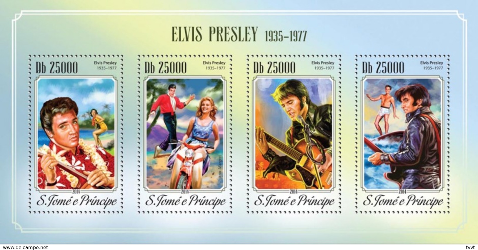 Sao Tome And Principe, 2014. [st14608] Elvis Presley (s\s+bl) - Elvis Presley