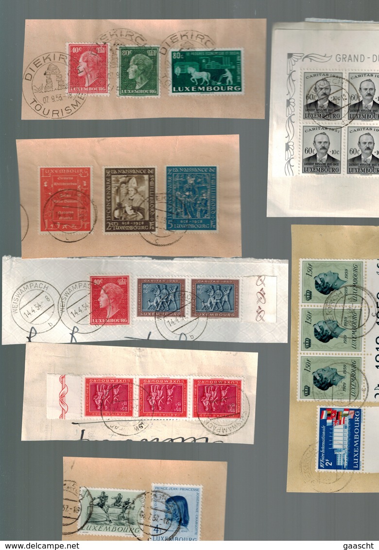 Luxembourg Fragments Avec Timbres Oblitérés - Usados