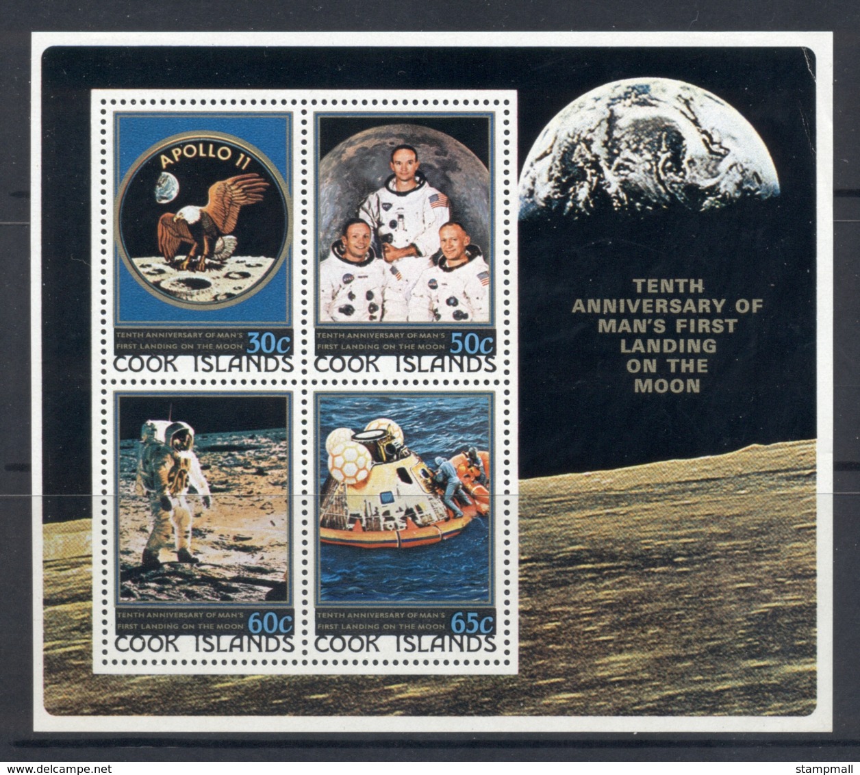 Cook Is 1979 Apollo 11 Moon Landing 10th Anniv. MS MUH - Cook Islands