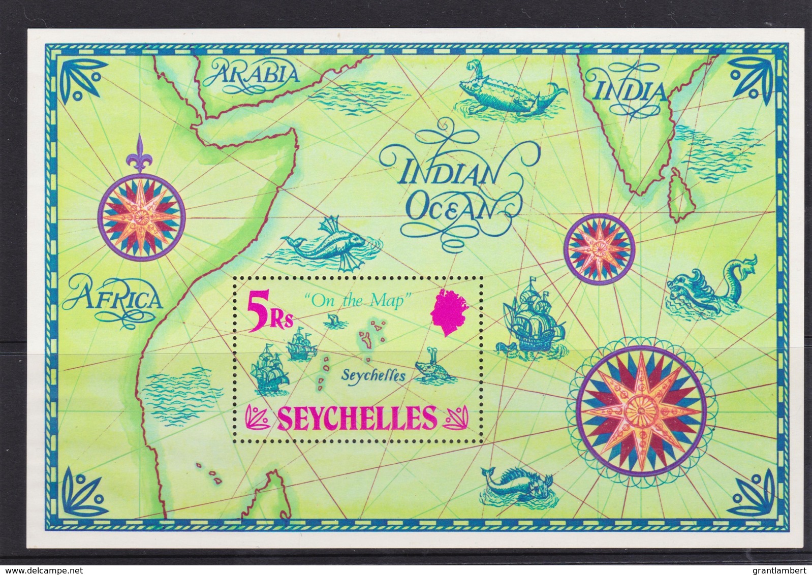 Seychelles 1971 'On The Map' Minisheet MH - Seychelles (...-1976)