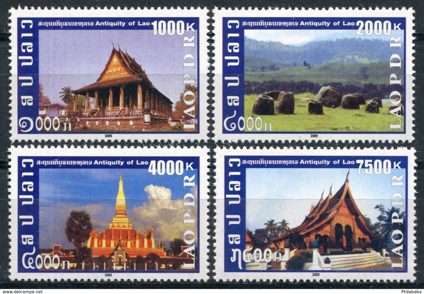 336 - Laos 2009  YT 1715-18 ; Mi# 2104-07 **  MNH  Historic Sites - Laos