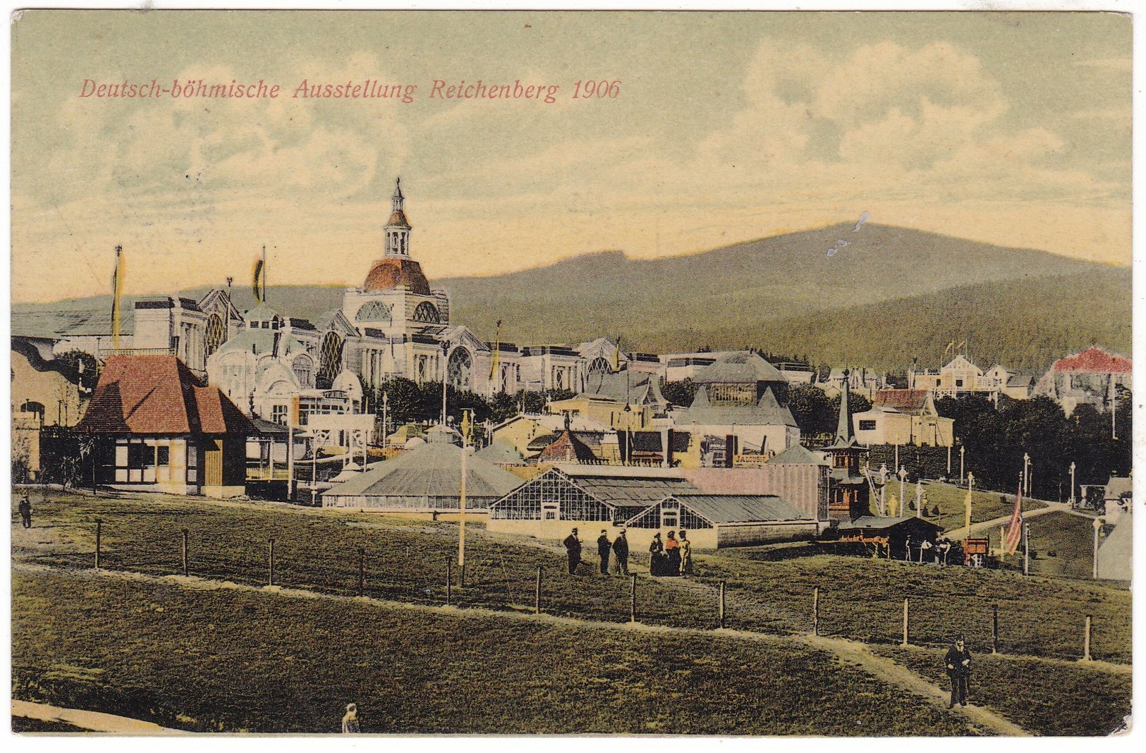 9948 Czechia, Reichenberg, Liberec Postcard Mailed 1906: German - Bohemian Exposition, Animated - Tsjechië