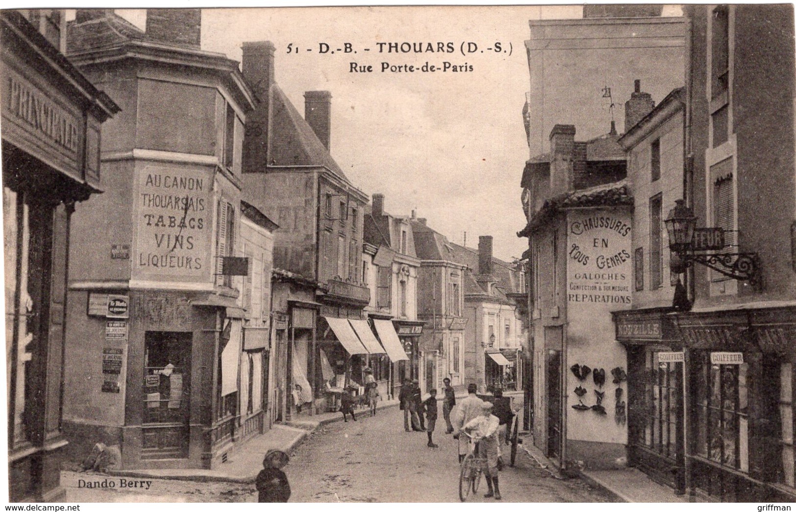 THOUARS RUE PORTE DE PARIS 1918 TBE - Thouars