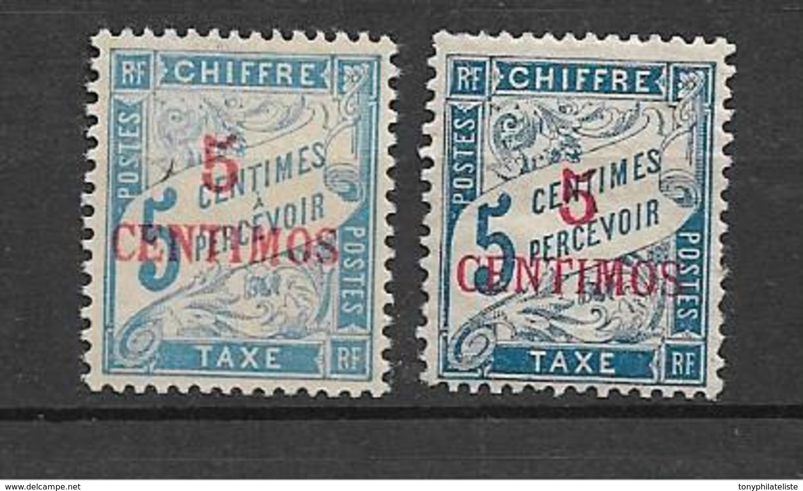 France Colonies Timbres Taxe Du Maroc De 1896 N°1 Et 1a   Neufs * - Postage Due