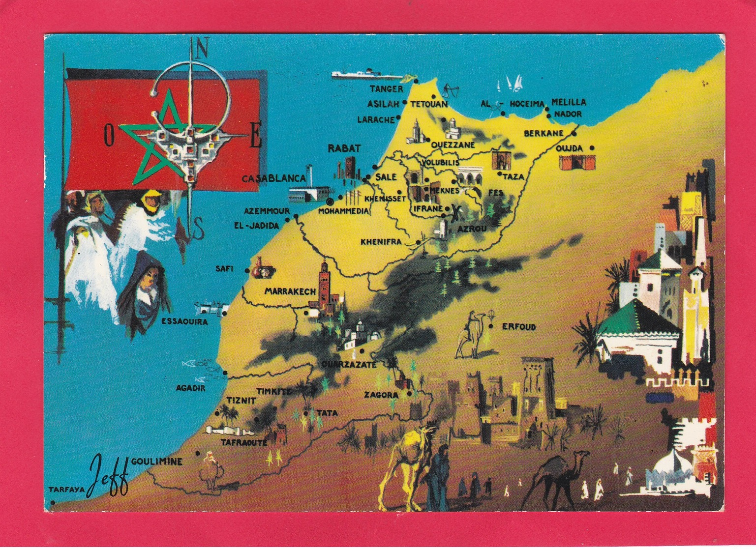 Modern Post Card Of Map,Maroc,Morocco ,L60. - Other & Unclassified