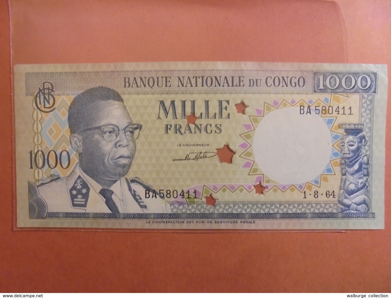 CONGO 1000 FRANCS 1964 DEMONNETISER CIRCULER (B.3) - República Democrática Del Congo & Zaire