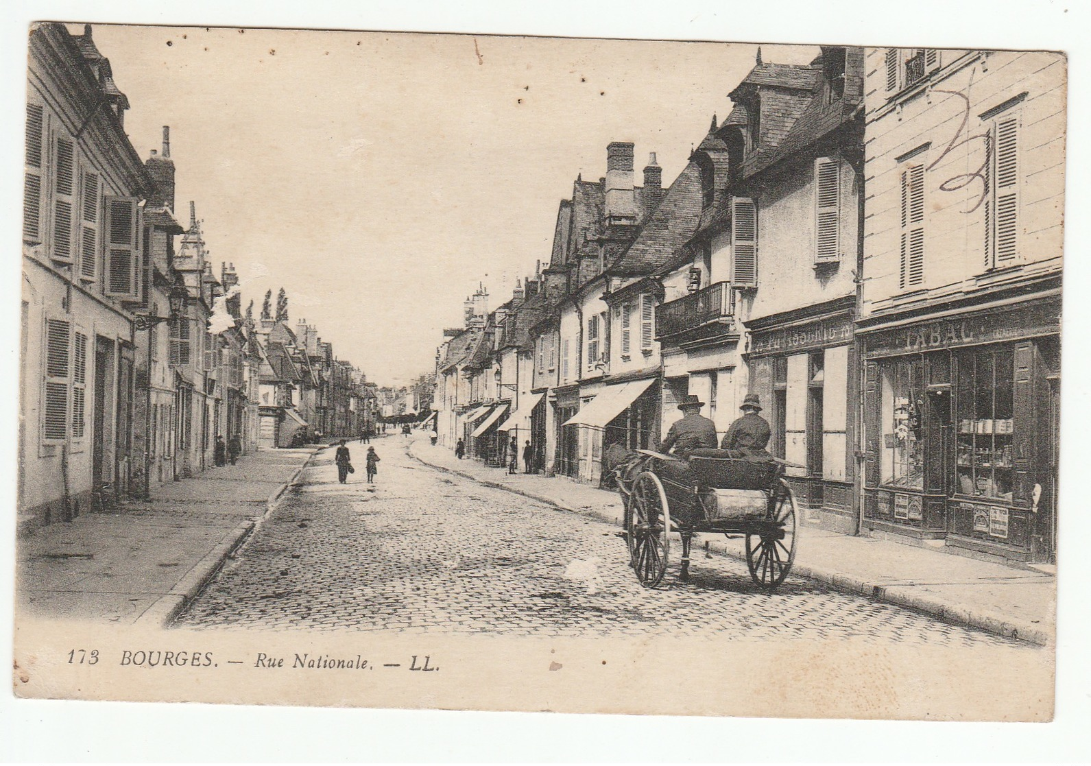 BOURGES - Rue Nationale - Tabac, Attelage, Commerces - LL. 173 - Bourges