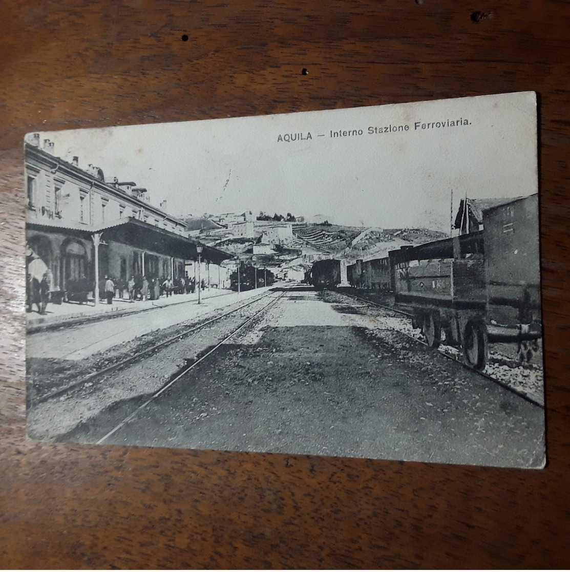 Cartolina Postale 1920, L'Aquila Interno Stazione Ferroviaria - L'Aquila