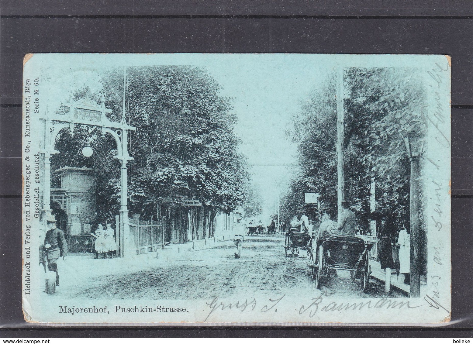 Lettonie - Russie - Carte Postale De 1901 - Cachet Train ? - Exp Vers München - Vue De Majorenhof - Briefe U. Dokumente