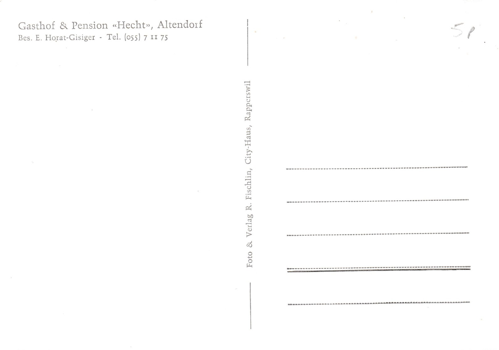Modern Post Card Of Gasthof Und Pension Hecht,Altendorf, Schwyz, Switzerland,L60. - Sonstige & Ohne Zuordnung
