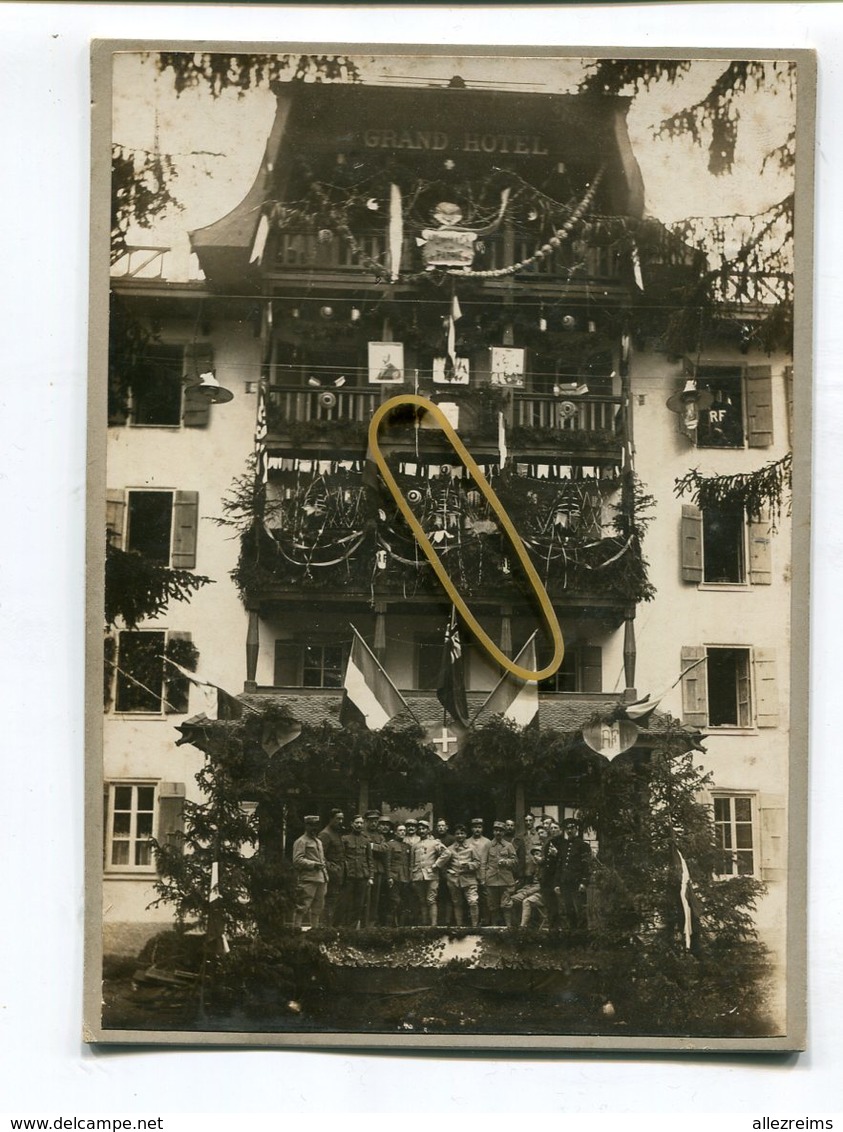 Photo Originale Suisse : MORGINS Guerre 14-18 Format : 121*173 Mm  Grand Hotel     A    VOIR  !!! - Guerre, Militaire