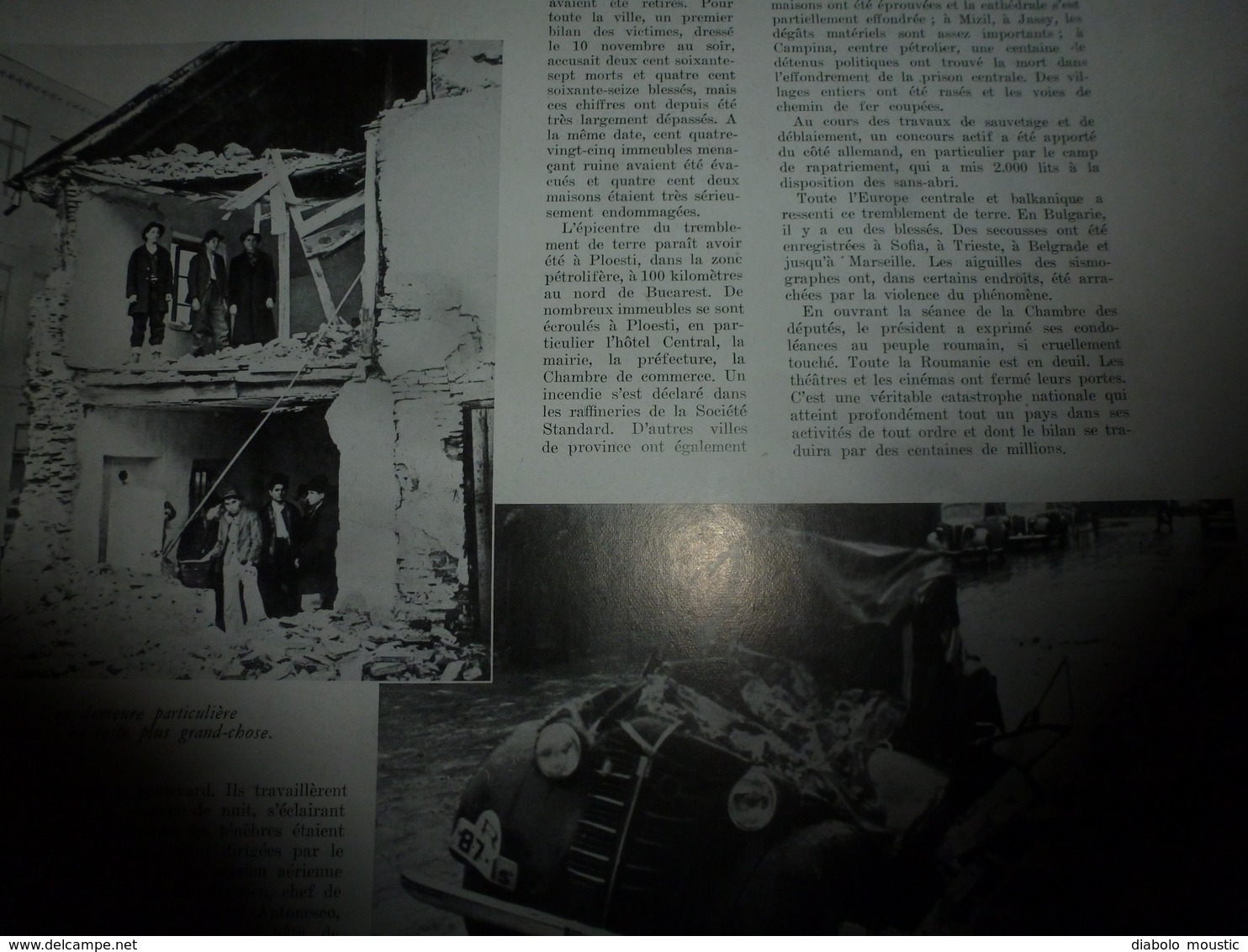 1940 L'ILLUSTRATION :Terrible Tremblement De Terre En Roumanie (Bucarest, Etc); Salon; Soierie De Lyon; Etc - L'Illustration