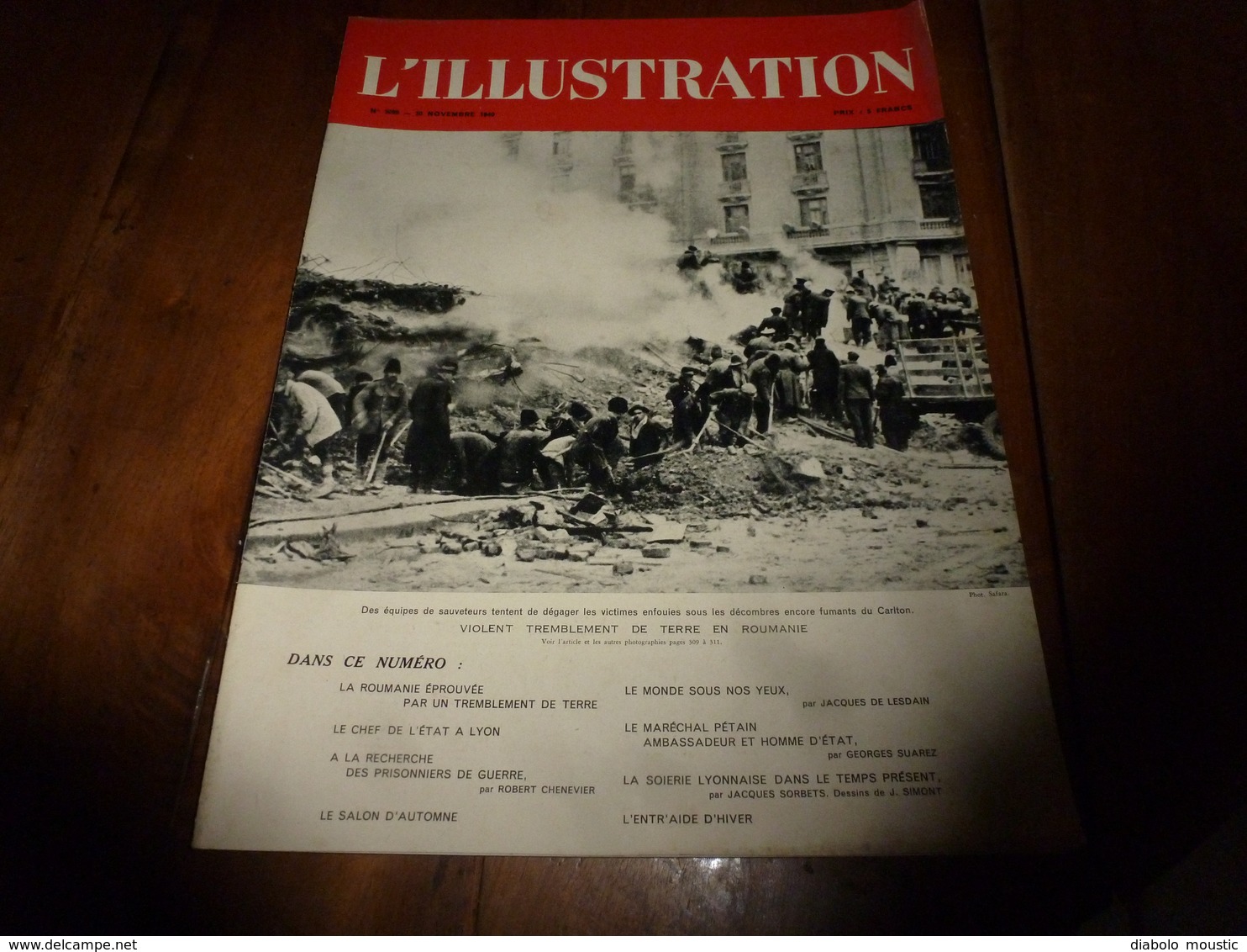 1940 L'ILLUSTRATION :Terrible Tremblement De Terre En Roumanie (Bucarest, Etc); Salon; Soierie De Lyon; Etc - L'Illustration