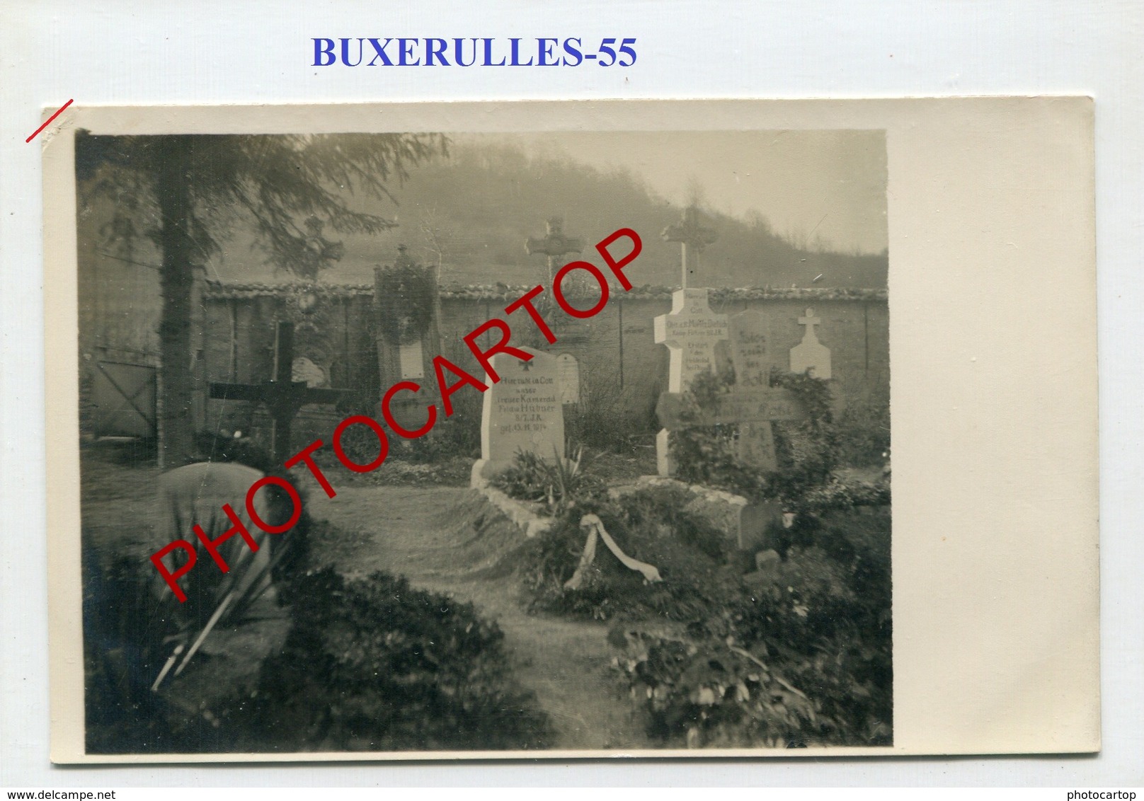 BUXERULLES-Cimetiere-Tombes Allemandes-CARTE PHOTO Allemande-Guerre 14-18-1WK-France-55- - Autres & Non Classés