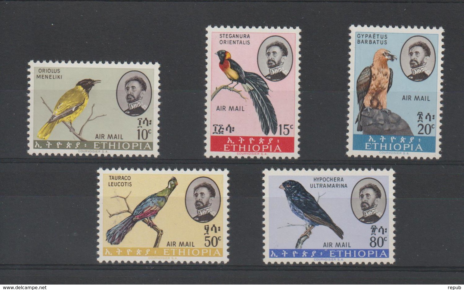 Ethiopie 1963 Oiseaux Série PA 74-78 5 Val ** MNH - Äthiopien