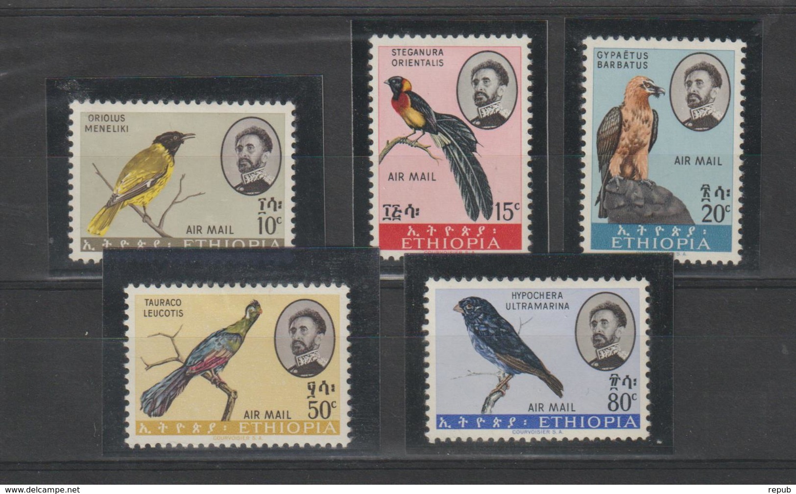 Ethiopie 1963 Oiseaux Série PA 74-78 5 Val * Charnière - Ethiopie