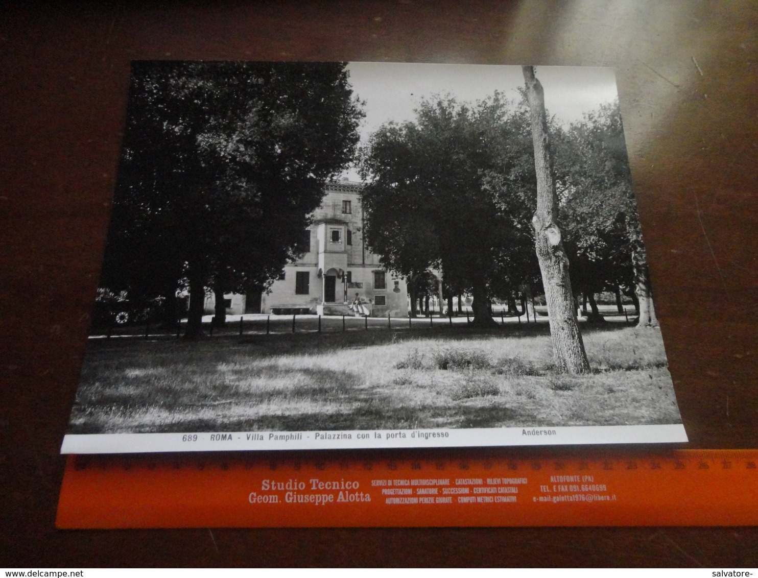 FOTO ANDERSON -ROMA-VILLA PAMPHILI -PALAZZINA CON LA PORTA D'INGRESSO-25X20 CIRCA - Luoghi