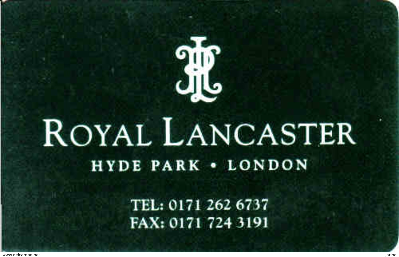 Hotel Keycard, Royal Lancaster Hotel Hyde Park London, UK - Cartes D'hotel