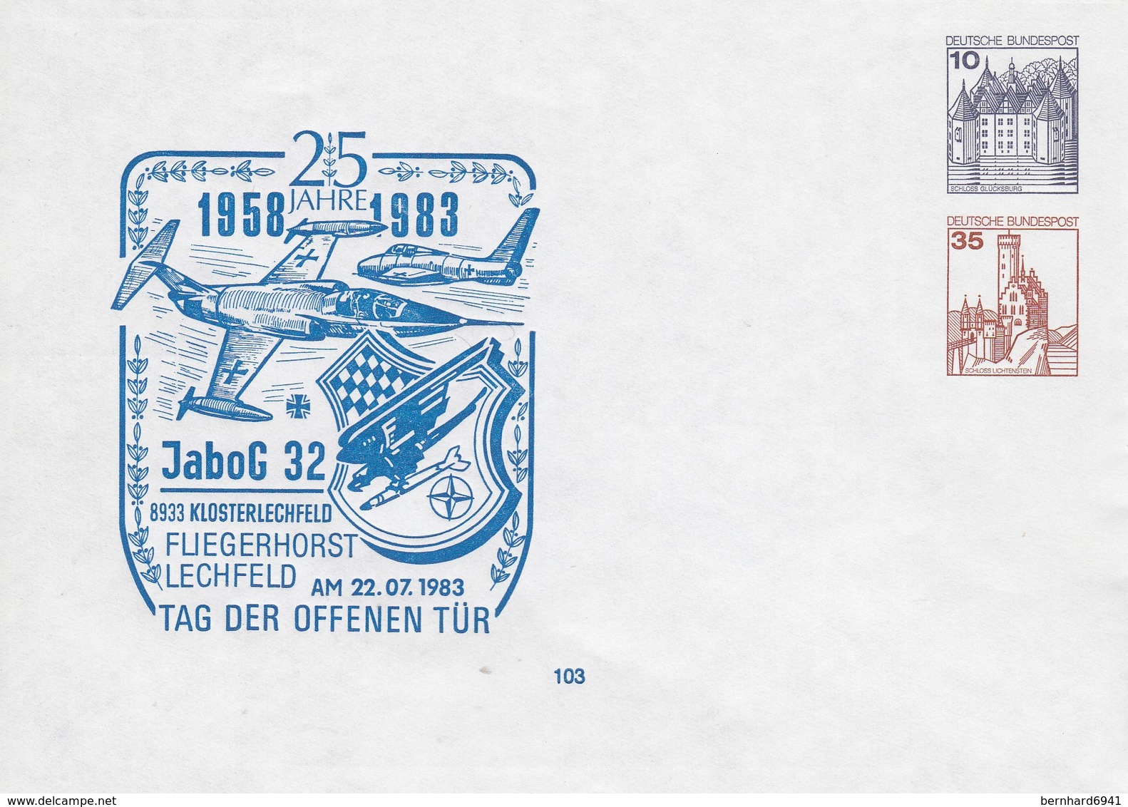 PU 259/3**  25 Jahre 1958-1983 JaboG 32 8933 Klosterlechfeld -Fuegenhorst Lechfeld - Privé Briefomslagen - Ongebruikt