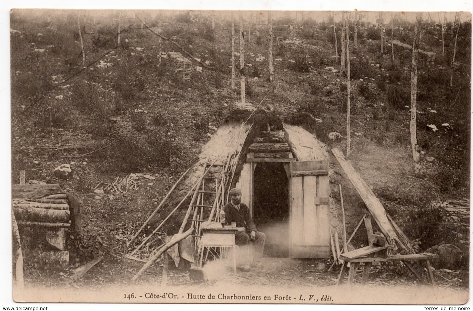 Côte D'Or : Hutte De Charbonniers En Forêt (Editeur Louis Venot, Dijon, LV N°146) - Autres & Non Classés