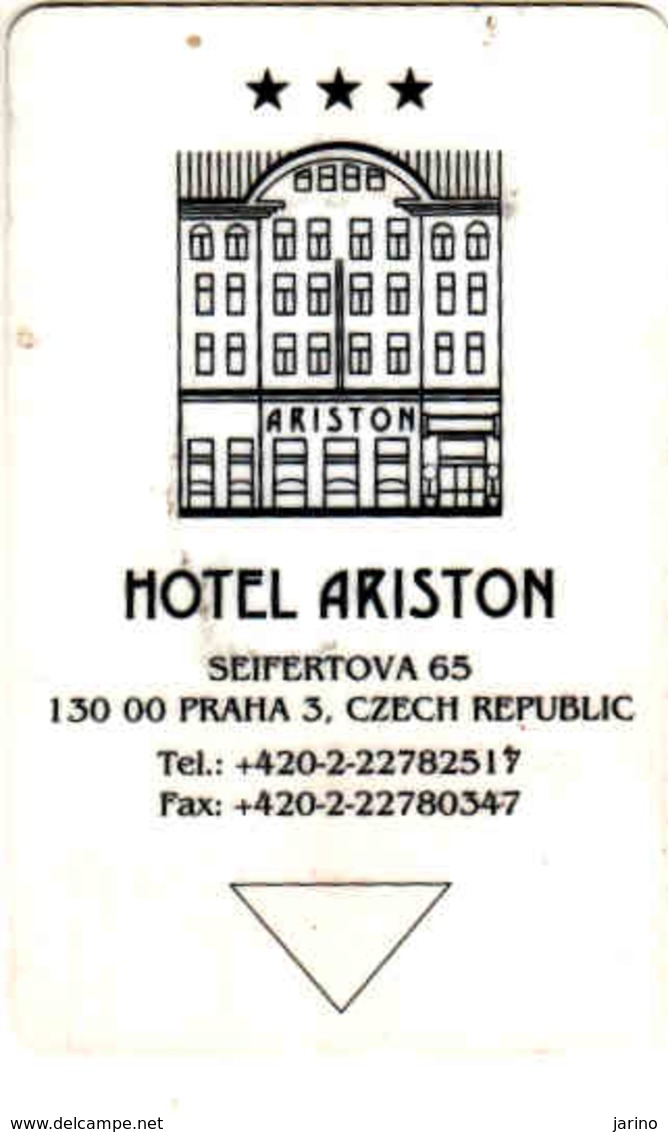 Hotel Keycard Czech Republic, Hotel Ariston Magnetic Card, Prag - Praha - Cartes D'hotel