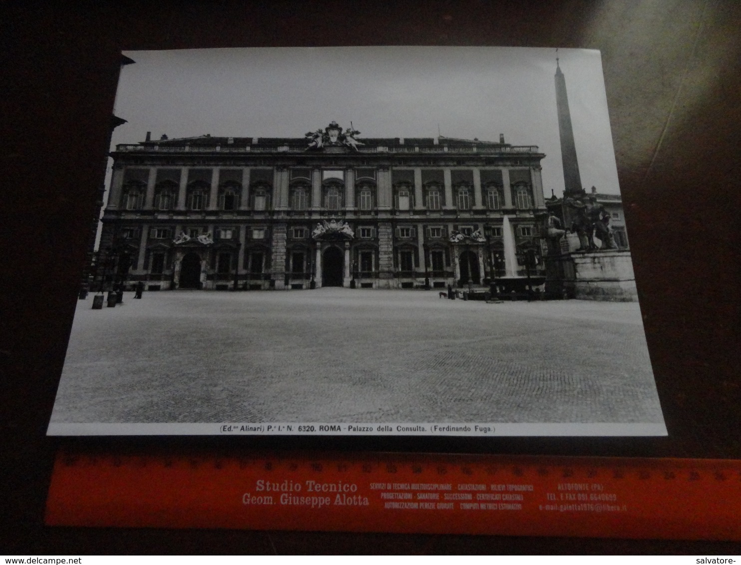 FOTO ALINARI-ROMA-PALAZZO DELLA CONSULTA (FERDINANDO FUGA ) - 25X20 CIRCA - Luoghi