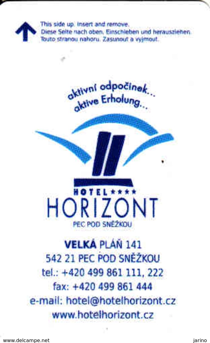 Hotel Keycard Czech Republic, Hotel Horizont - Pec Pod Snežkou, Magnetic Card, Cableway Snežka - Cartes D'hotel