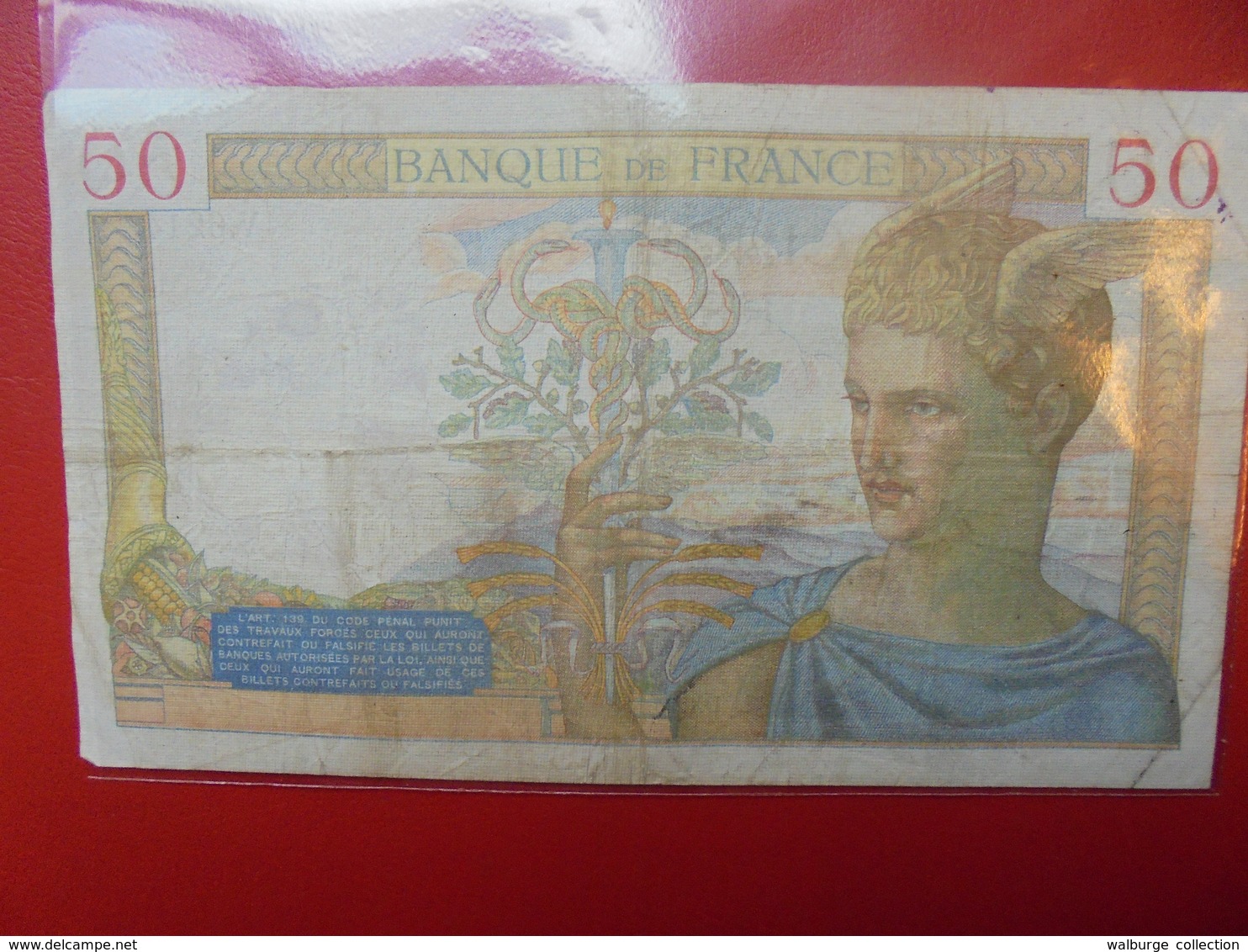 FRANCE 50 FRANCS 1937 ALPHABET V CIRCULER (B.4) - 50 F 1934-1940 ''Cérès''