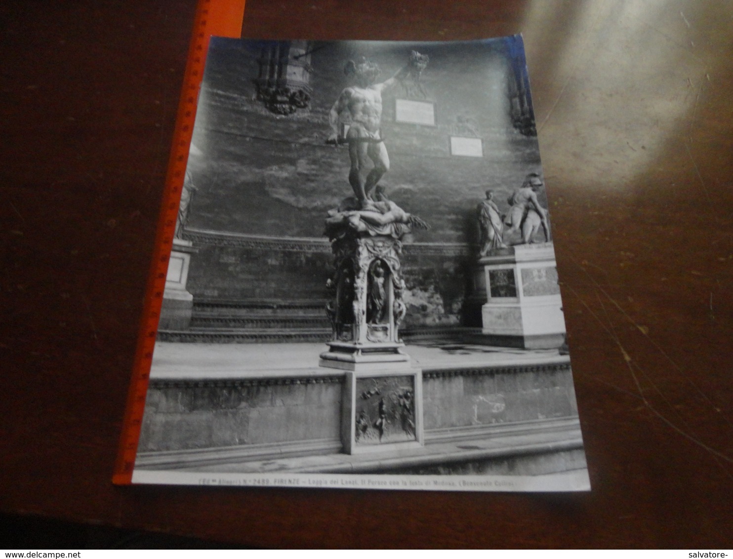 FOTO ALINARI-FIRENZE-LOGGIA DI LANZI-IL PERSEO CON LA TESTA DI MEDUSA(BENVENUTO CELLINI) 25X20 CM - Luoghi