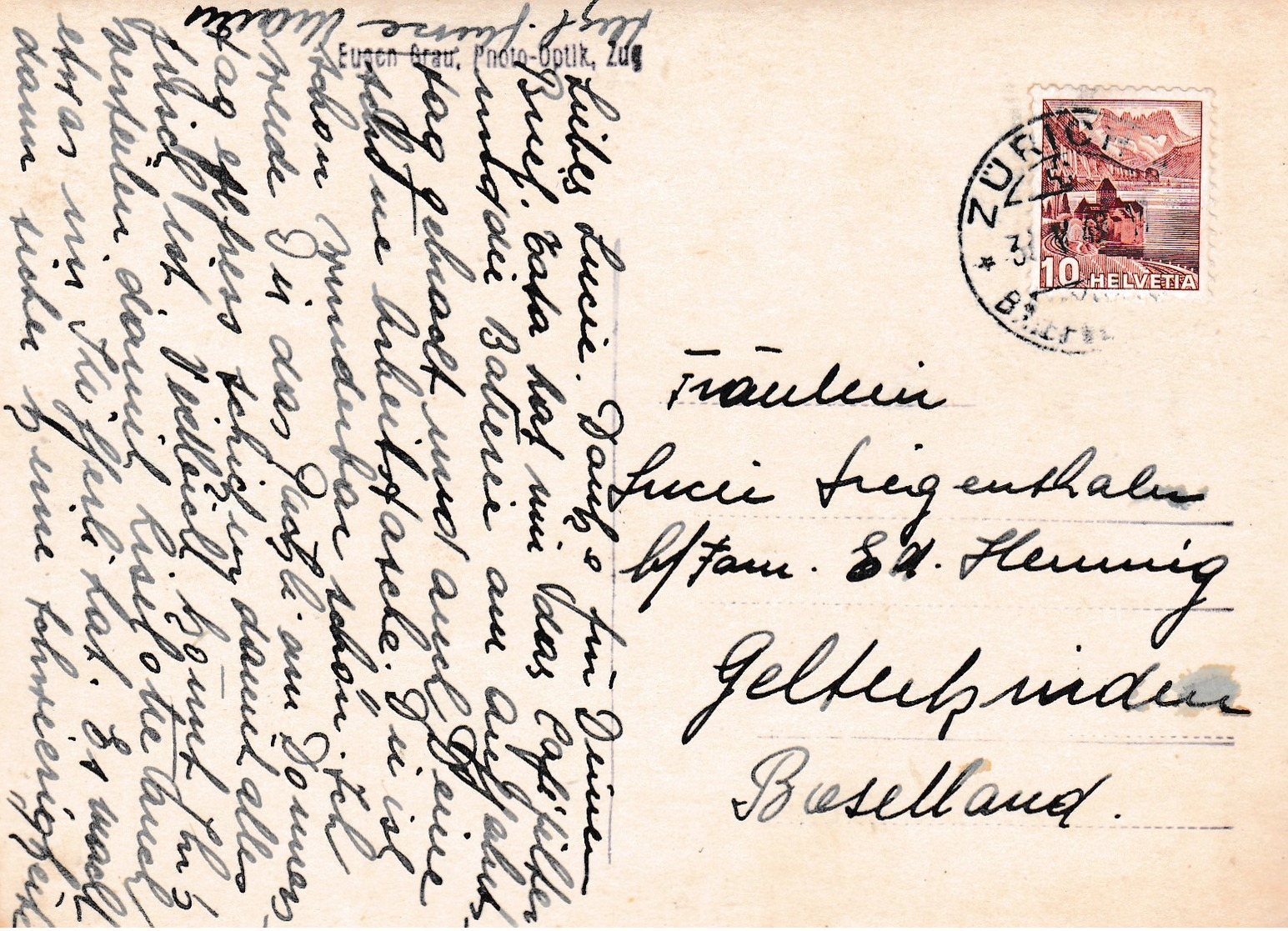 Modern Post Card Of A Card Posted In Zurich Switzerland,L60. - Zürich