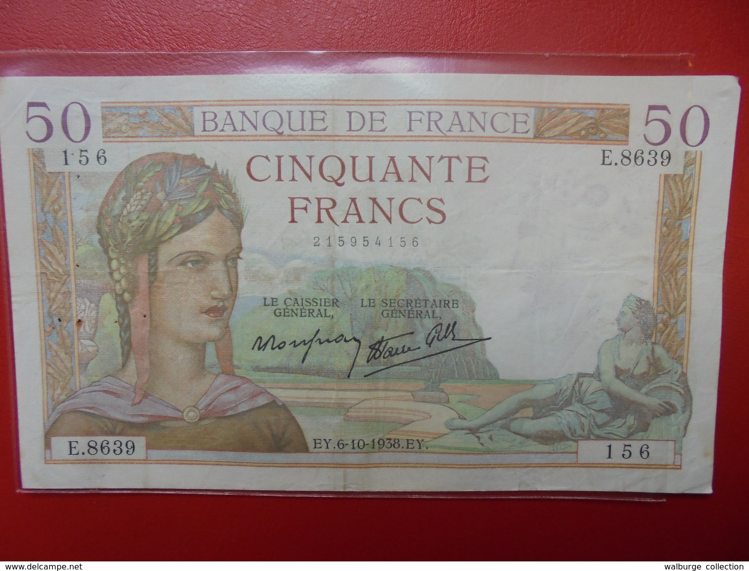 FRANCE 50 FRANCS 1938 ALPHABET E CIRCULER (B.4) - 50 F 1934-1940 ''Cérès''
