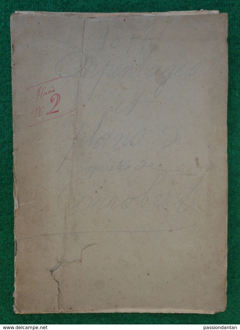 Cahier D'arpentage Daté De 1877 - Département De La Marne - Commune De Corrobert Et Montmirail - L'Échelle Le Franc - Andere Plannen