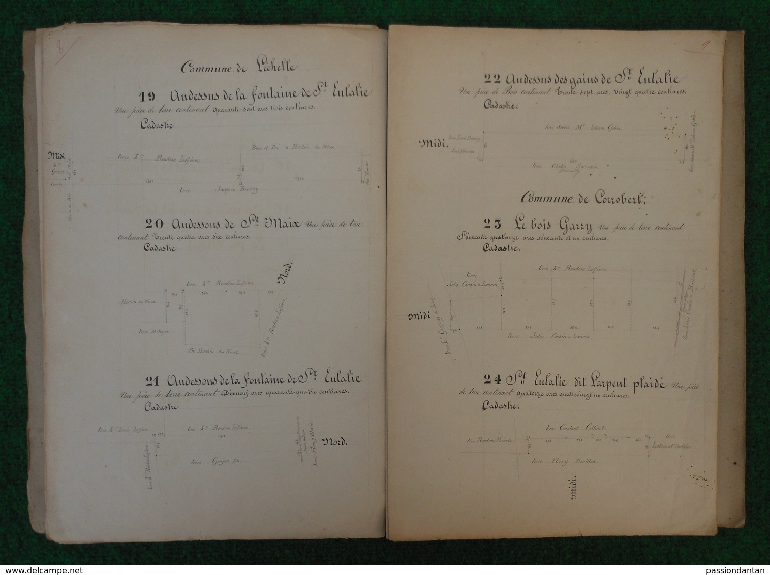 Cahier D'arpentage Daté De 1877 - Département De La Marne - Commune De Corrobert Et Montmirail - L'Échelle Le Franc - Andere Plannen