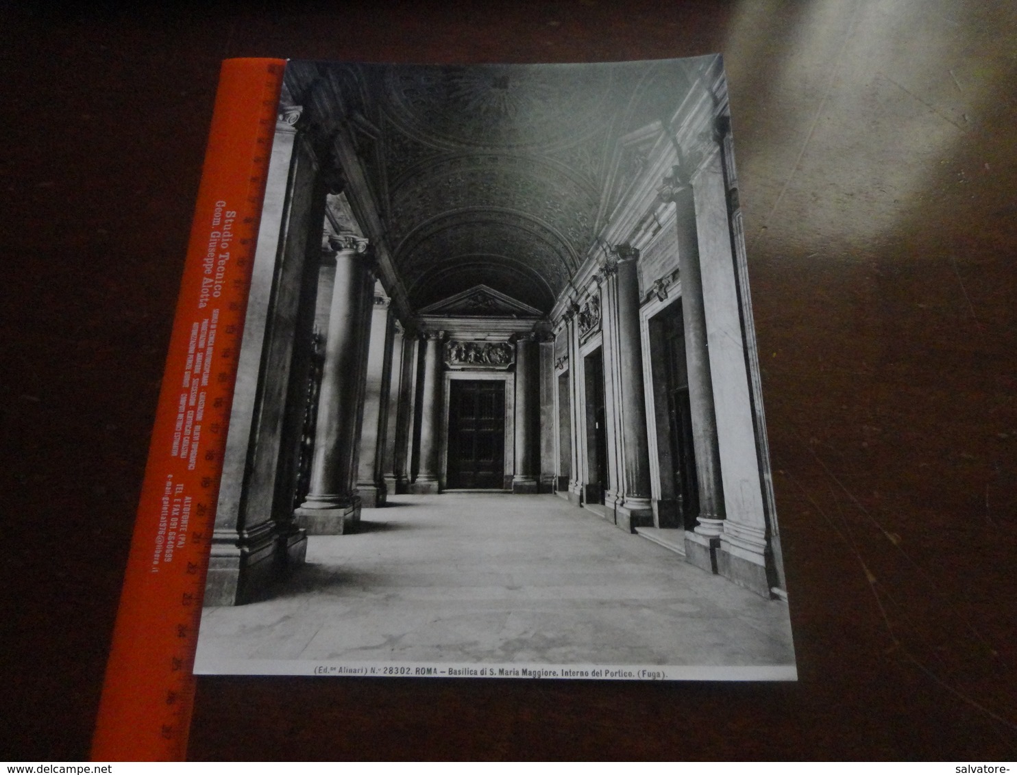 FOTO ALINARI-ROMA-BASILICA DI S.MARIA MAGGIORE-INTERNO DEL PORTICO (FUGA) -  25X20 CM - Luoghi