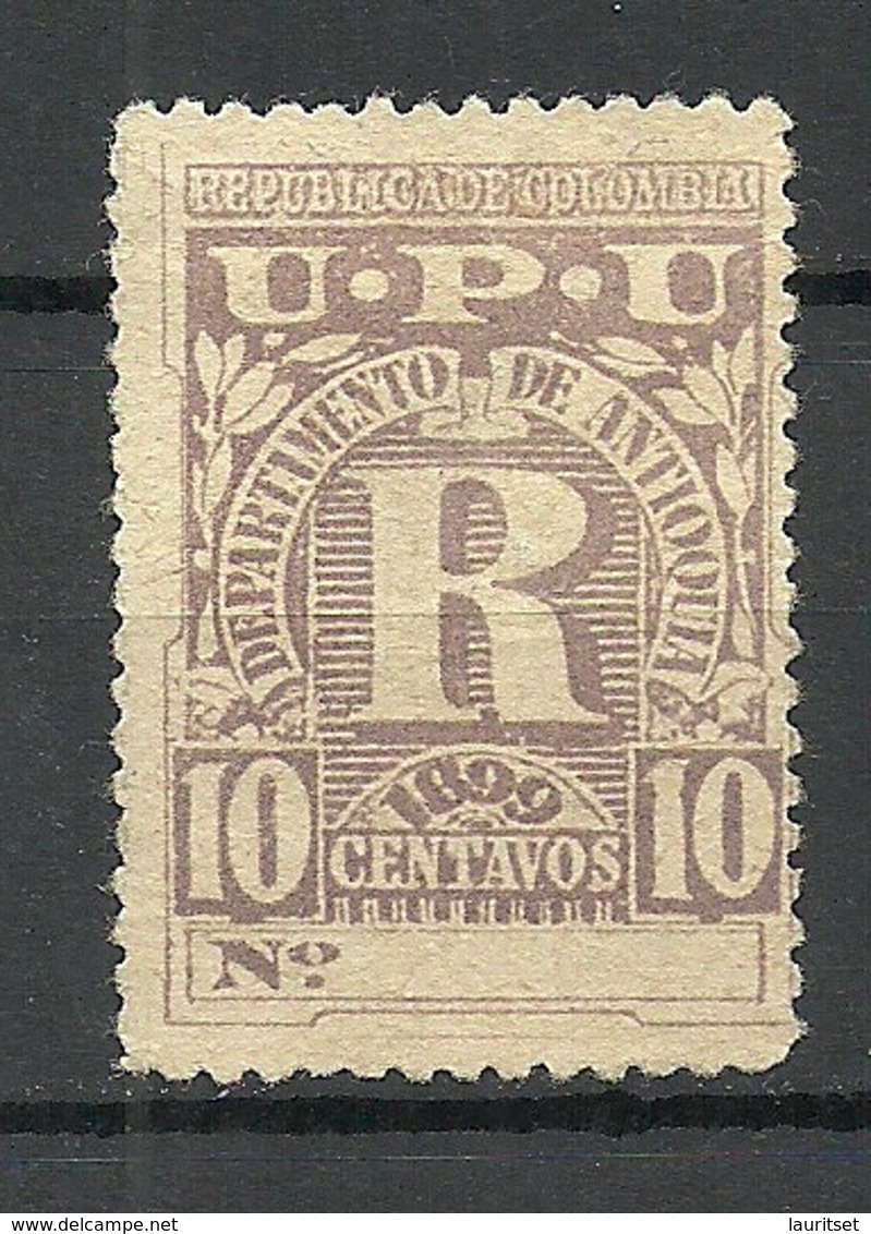 COLOMBIA KOLUMBIEN 1899 Einschreibemarke Registration Michel 119 (*) - Kolumbien