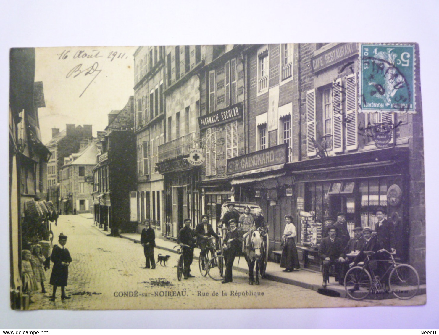 GP 2019 - 1546  CONDE-sur-NOIREAU  (Calvados)  :  Rue De La République  1911  -  SUP Animation    XXXX - Otros & Sin Clasificación