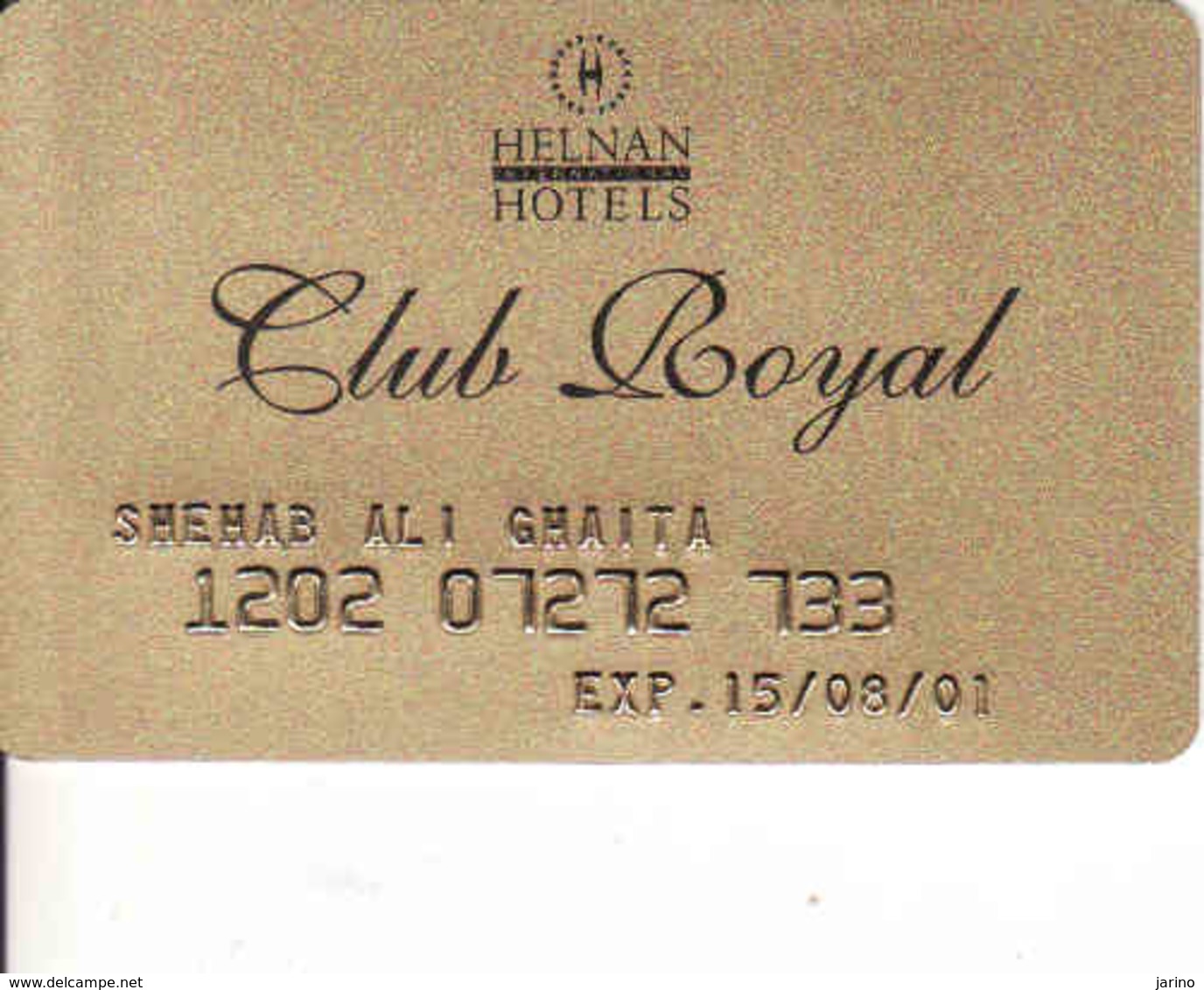 Hotel Keycard Egypt, Helnan Hotel Club Royal - Cartes D'hotel