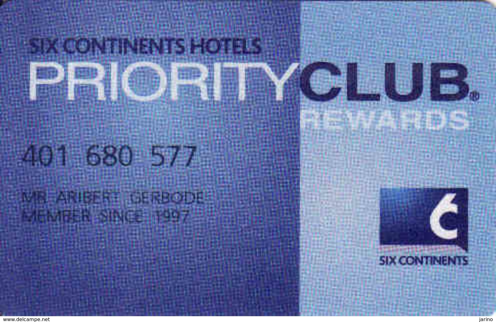 Hotel Keycard Six Continents Hotels Priority Club Hotel Card Rewards - Cartes D'hotel