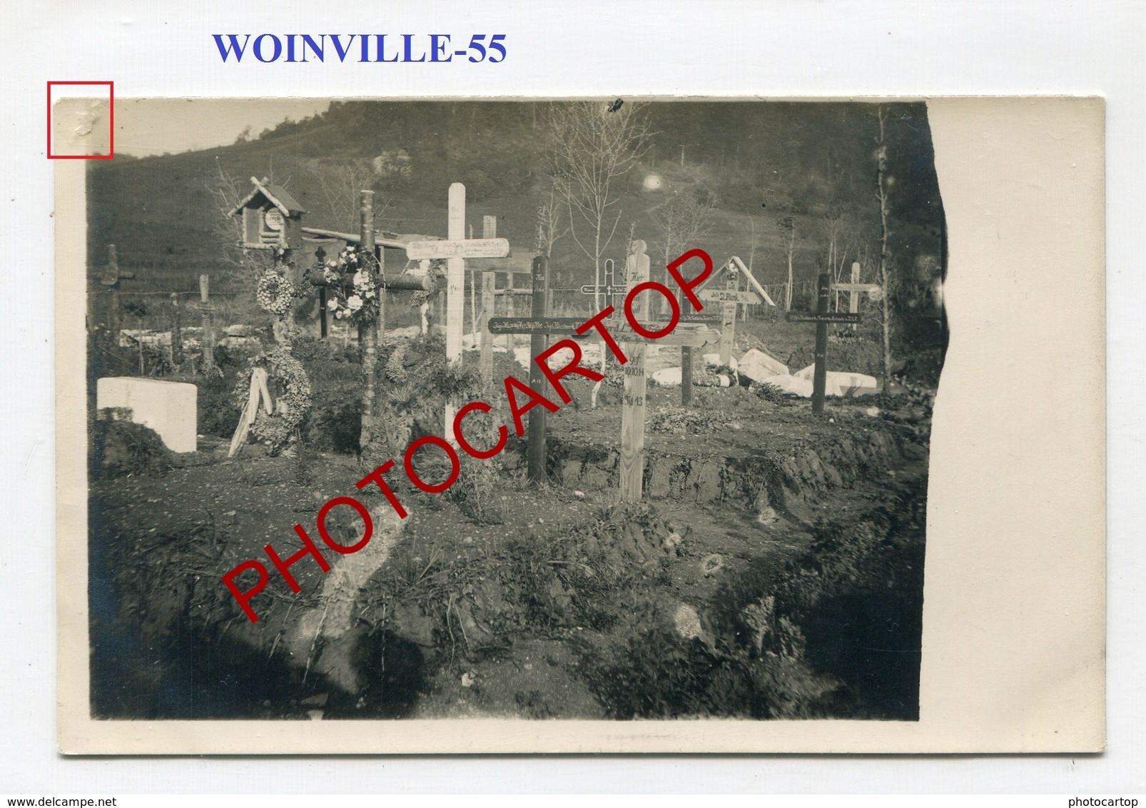 WOINVILLE-Cimetiere Militaire-CARTE PHOTO Allemande-Guerre 14-18-1WK-France-55- - Autres & Non Classés