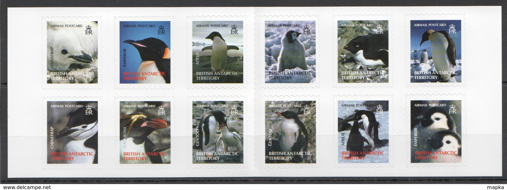 S917 BRITISH ANTARCTIC TERRITORY PENGUINS #434-45 MICHEL 36 EURO BOOKLET MNH - Pingouins & Manchots