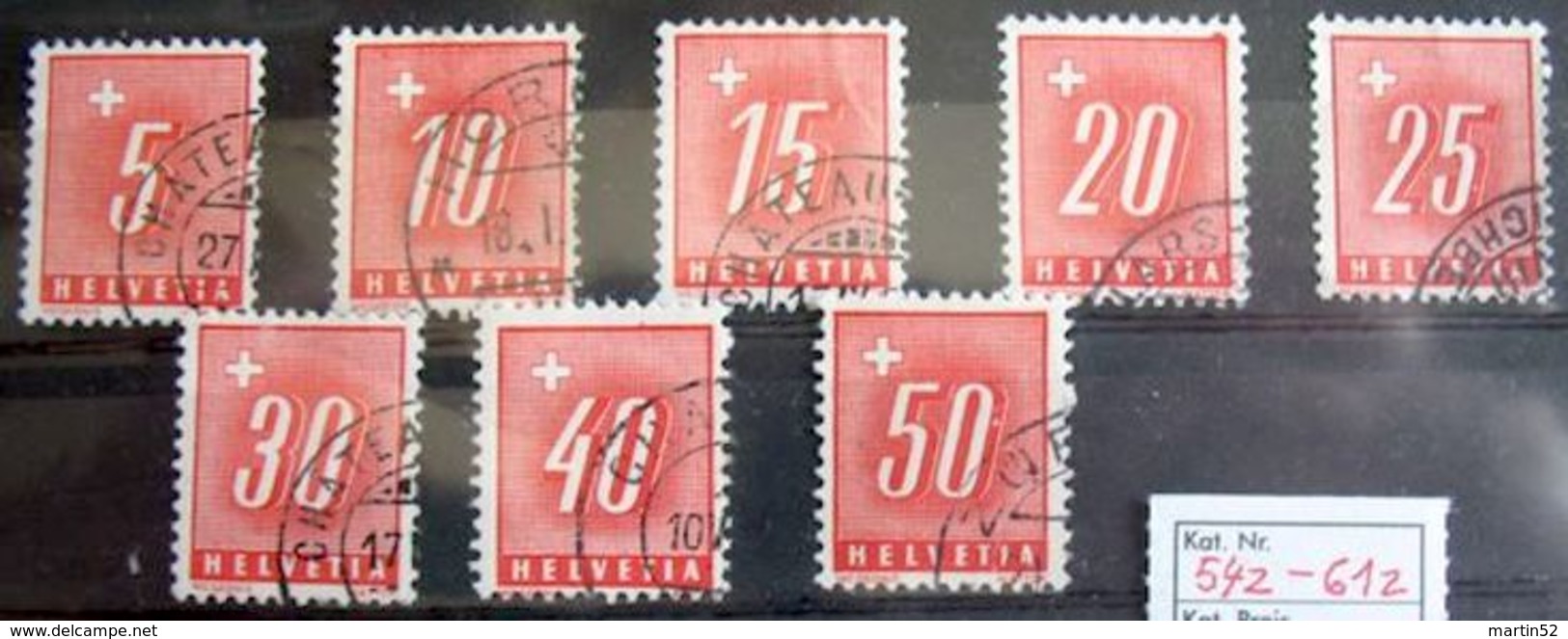 Schweiz Suisse 1938: Portomarken Timbres Taxe Zu 54z-61z (geriffelt Grillé) Mit Eck-o, Z.T. CHÂTEAU D'OEX (Zu CHF 30.00) - Postage Due