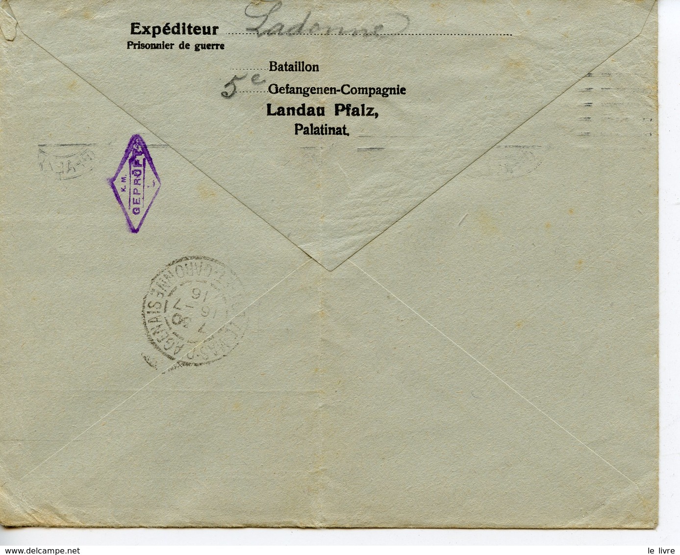 WW1 CAMP DE PRISONNIERS DE LANDAU 1916 LETTRES ET ENVELOPPE D'UN PRISONNIER A SA FAMILLE LE MAS D'AGENAIS - Dokumente