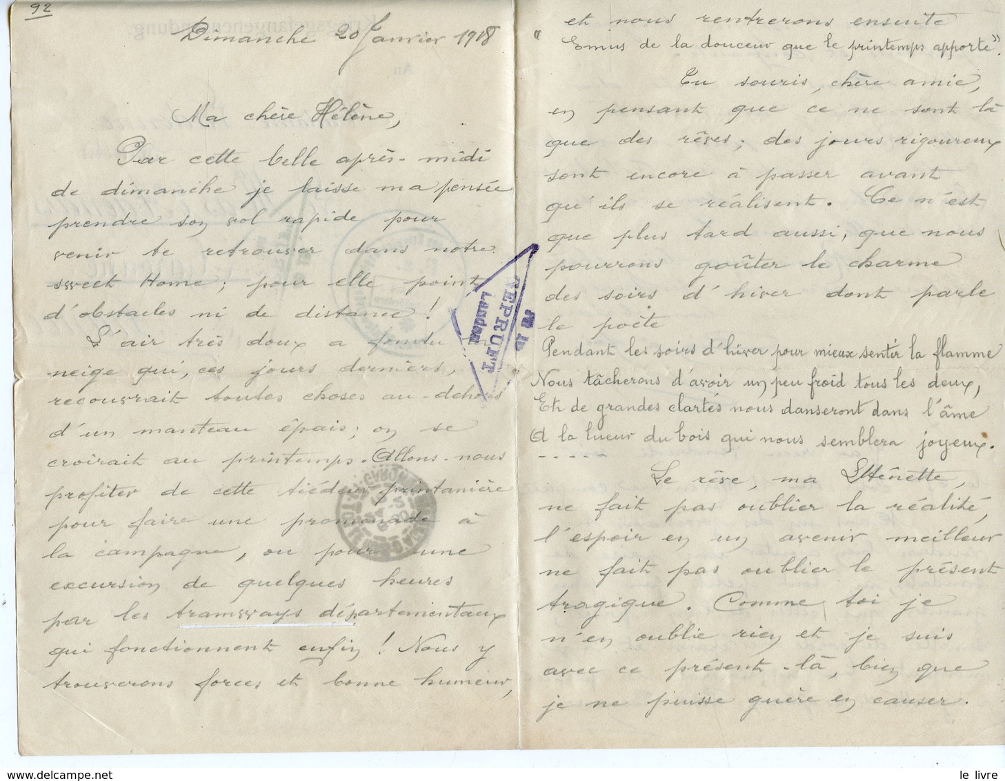 WW1 CAMP DE PRISONNIERS DE LANDAU 1916 ENTIER POSTAL KRIEGSGEFANGENENSENDUNG PRISONNIER A SA FAMILLE LE MAS D'AGENAIS - Dokumente